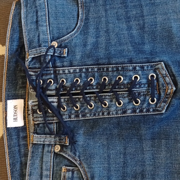 Hudson Bullocks High Rise Lace Up Boot Crop Jeans Women's 30 - Picture 4 of 11